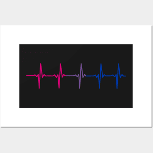 Bisexual Pride Heartbeat Pulse Posters and Art